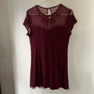 burgundy lace dress